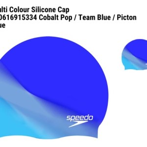 Speedo-Adults-Swimming-Swimming Caps-Swimming Equipment-Multi Color Silicone Cap-Cobalt Pop/Team Blue/Picton