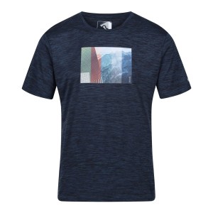 Regatta-Men-Outdoor-T-Shirt-Apparel-Fingal VII-Blue Wing Marl