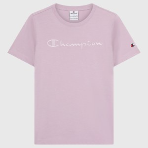 Champion-Women-T-Shirts-Apparel-Women's Script Logo T-Shirt Icons-Mauve