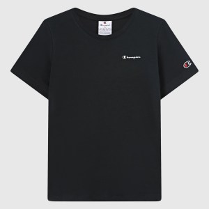 Champion-Women-T-Shirts-Apparel-Women's Small Script Logo T-Shirt Icons-Black