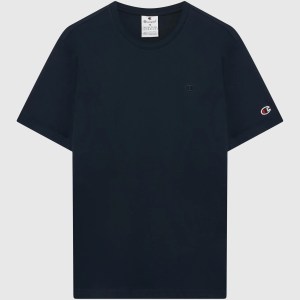 Champion-Men-T-Shirts-Apparel-Men's T-Shirt With Small C Embroidery Logo Icons-Dark Blue