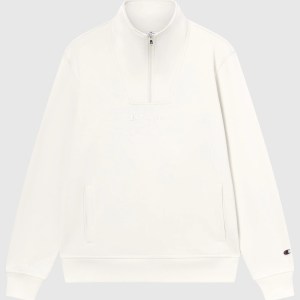 Champion-Men-Sweatshirts-Apparel-Men's Half Zip Fleece Sweatshirt Icons-Cream