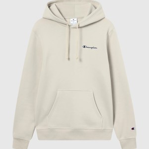 Champion-Men-Hoodies-Apparel-Men's Fleece Hoodie With Small Embroidered Logo Icons-Off White