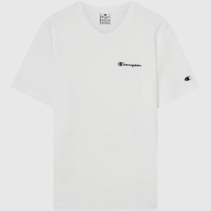 Champion-Men-T-Shirts-Apparel-Men's T-Shirt With Small Embroidered Logo Icons-White
