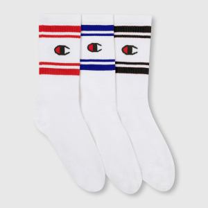Champion-Adults-Socks-Accessories-3 Pack Mid Anckle Socks-Optical White