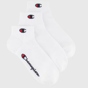 Champion-Adults-Socks-Accessories-3 Pack Quarter C Logo Socks-White