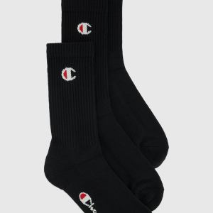 Champion-Adults-Socks-Accessories-3 Pack Crew C Logo Socks-Black