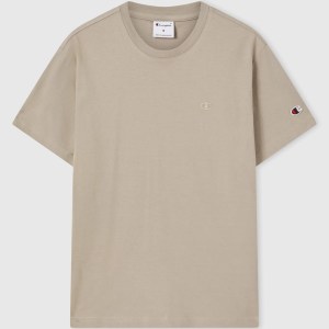 Champion-Men-T-Shirts-Apparel-Men's T-Shirt With Small C Embroidery Logo Icons-Warm Grey