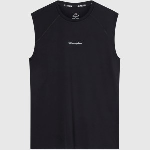 Champion-Men-Tanks-Apparel-Men's Athletic Fit Ultra Light Tank Top-Black
