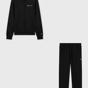 Champion-Men-Tracksuits-Apparel-Men's Lightweight Full Zip Tracksuit-Black