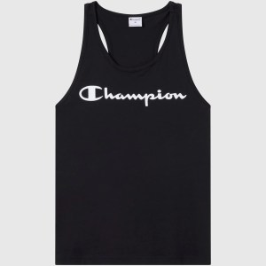 Champion-Men-Tanks-Apparel-Men's Tank Top With Maxi Printed Logo-Black