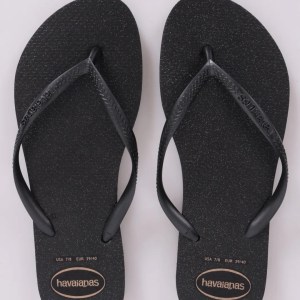 Havaianas-Women-Flip Flops-Footwear-Havaianas Slim Gloss-Black/Silver/Black