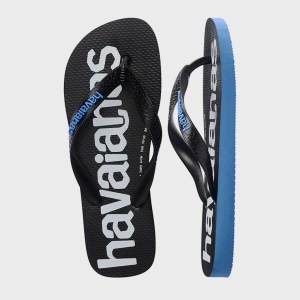 Havaianas-Men-Flip Flops-Footwear-Havaianas Top Logomania 2-Black/White/Brilliant Blue