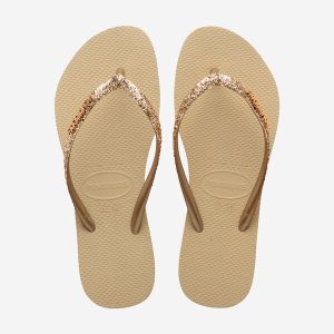Havaianas-Girls/Women-Flip Flops-Footwear-Havaianas Slim Glitter II-Sand Grey