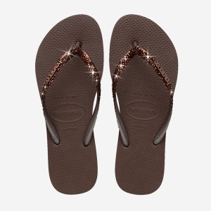 Havaianas-Women-Flip Flops-Footwear-Havaianas Slim Glitter II-Dark Brown