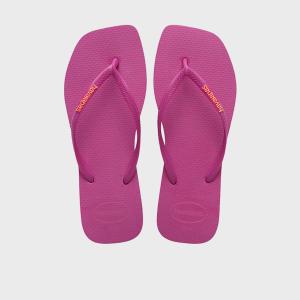 Havaianas-Women-Flip Flops-Footwear-Havaianas Slim Square Logo Pop Up-Rose Gum