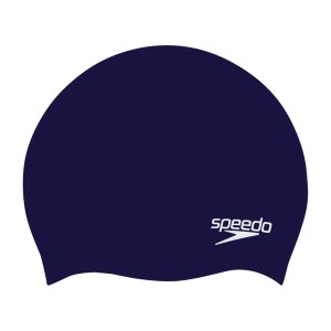 Speedo-Junior-Swimming-Swimming Caps-Swimming Equipment-Plain Moulded Silicone Cap-Navy