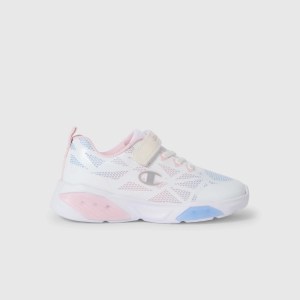 Champion-Girls-Footwear-Wave Tri G PS Low Cut Shoe-White/Pink/Blue